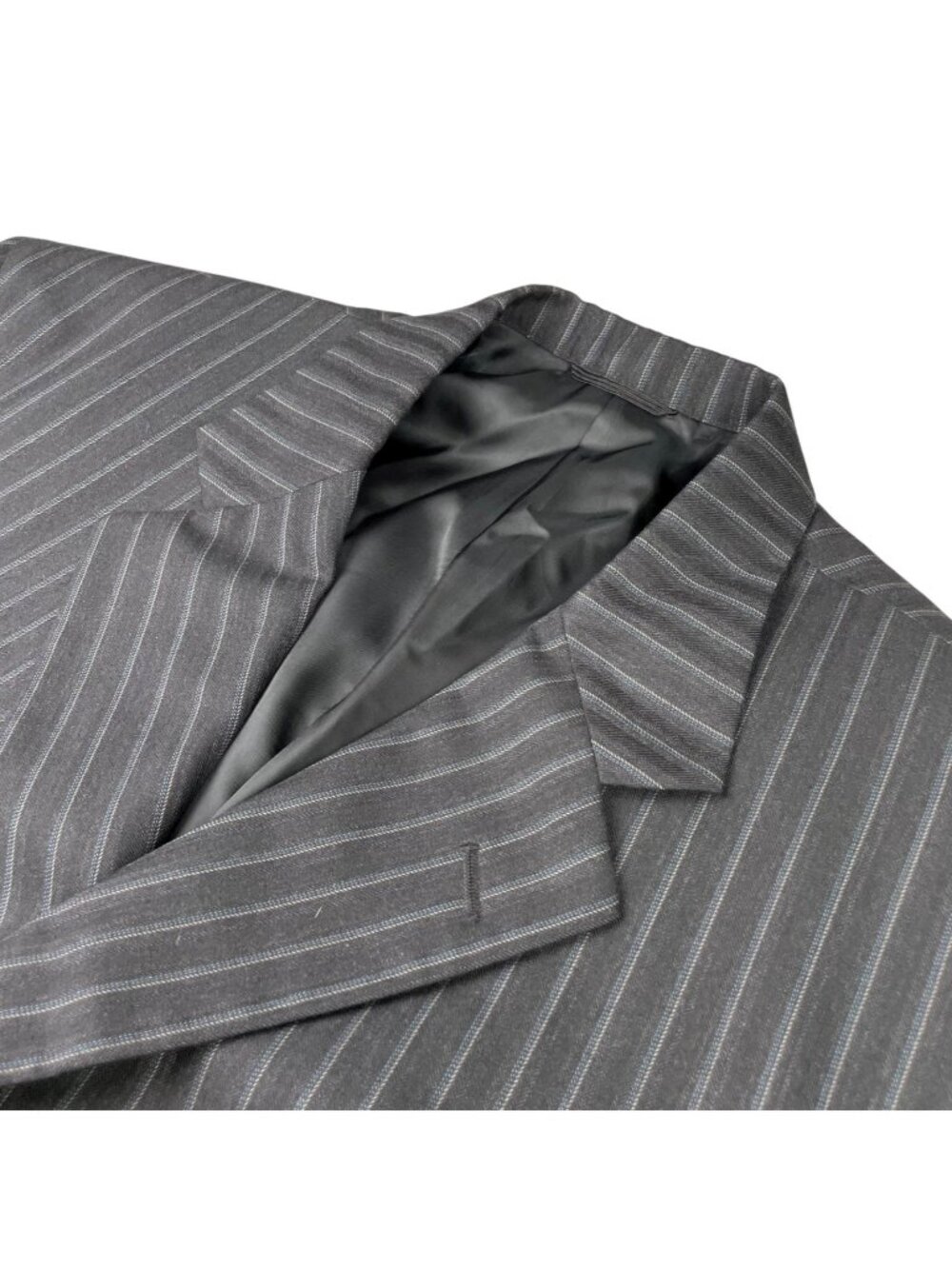 Holland & Sherry Men's 100% Wool 3-Button Blazer Gray/Blue Stripe • 48R
